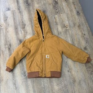 Carhartt Tan Hooded Jacket with Brown Accents Youth